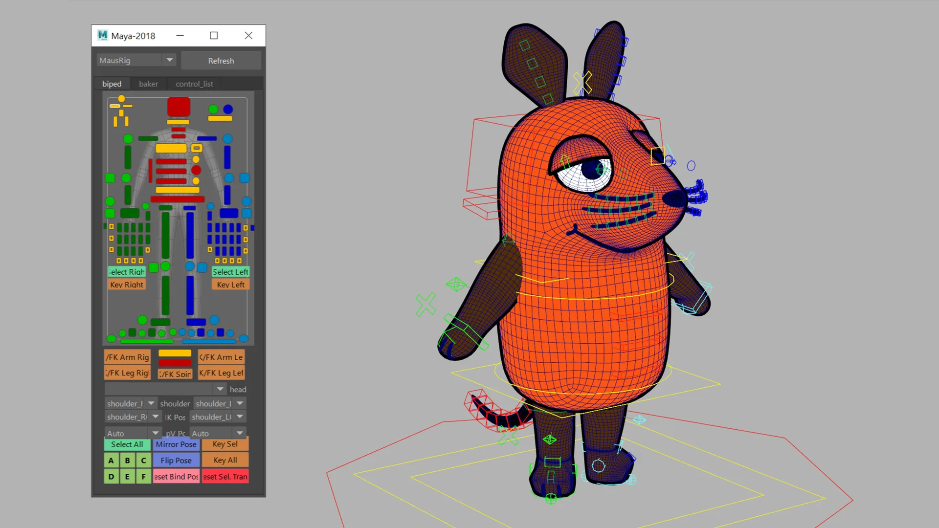 Gittermodell der 3D Maus des WDR. Brand Strategie, Konzept, Design und Umsetzung von Machbar.