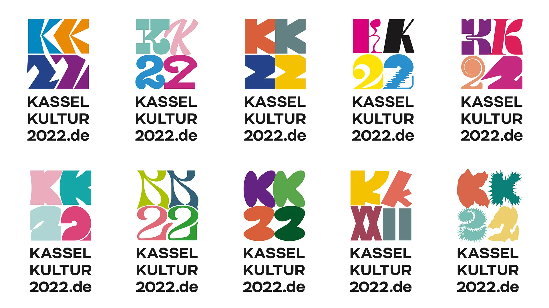 Kasselkultur2022 Logogestaltung. Variable Logos, Erscheinungsbild und Kampagnenumsetzung von Machbar