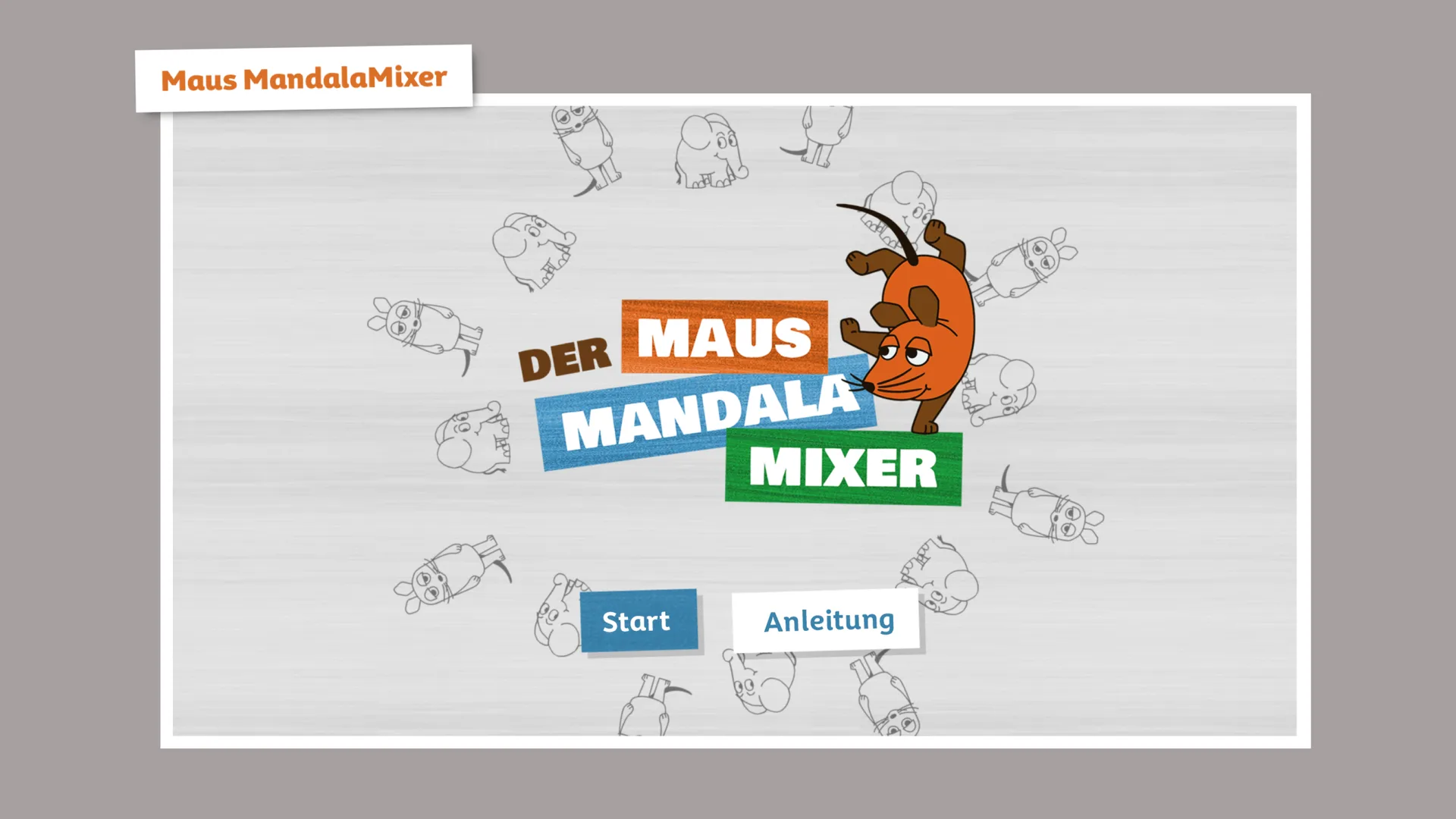 Screen Ansicht aus der Maus App für den WDR. Konzept, Design Programmierung von Machbar.