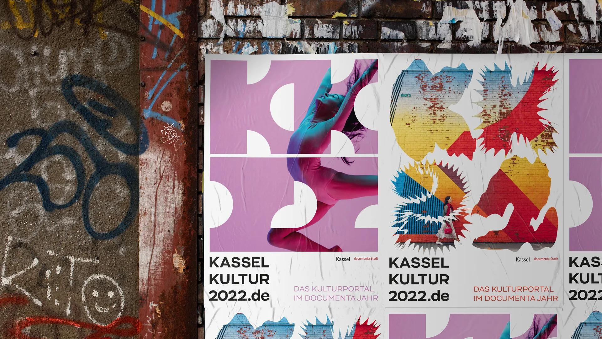 Kasselkultur2022 Plakatanwendungen. Logogestaltung, Erscheinungsbild und Kampagnenumsetzung von Machbar