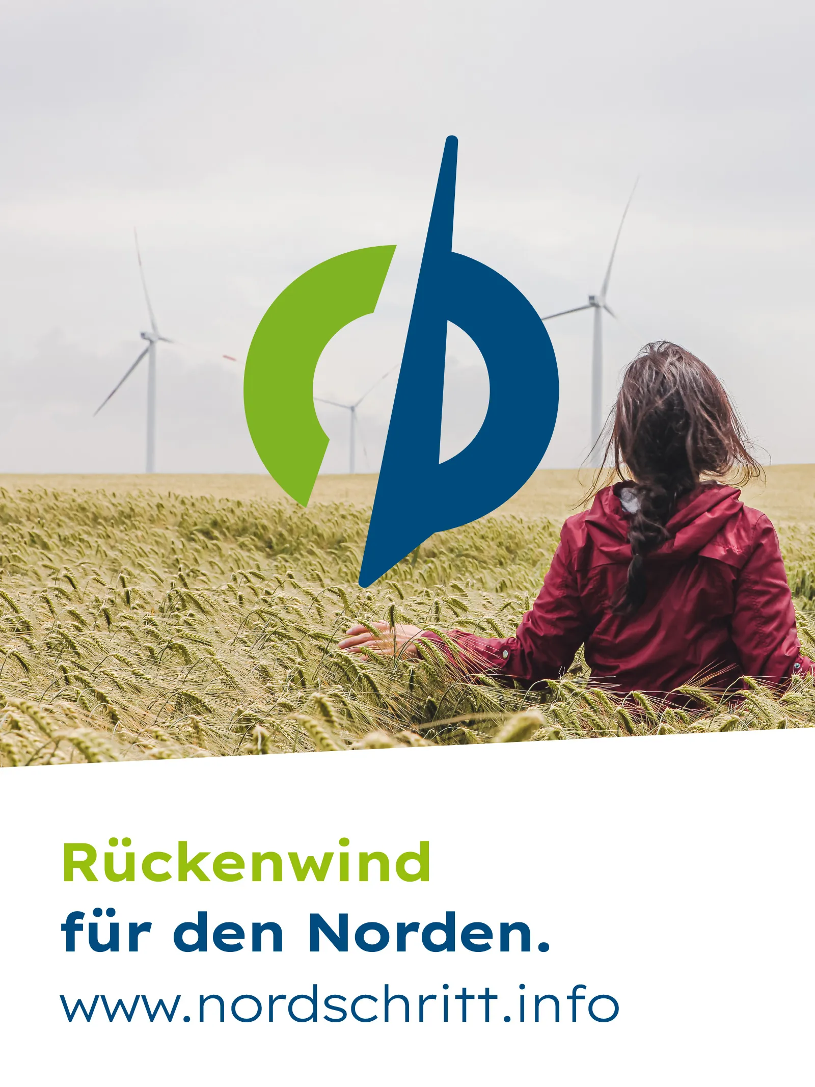 Kampagnenmotiv "Rückenwind für den Norden" für die Initiative "Nordschritt" aus Schwerin