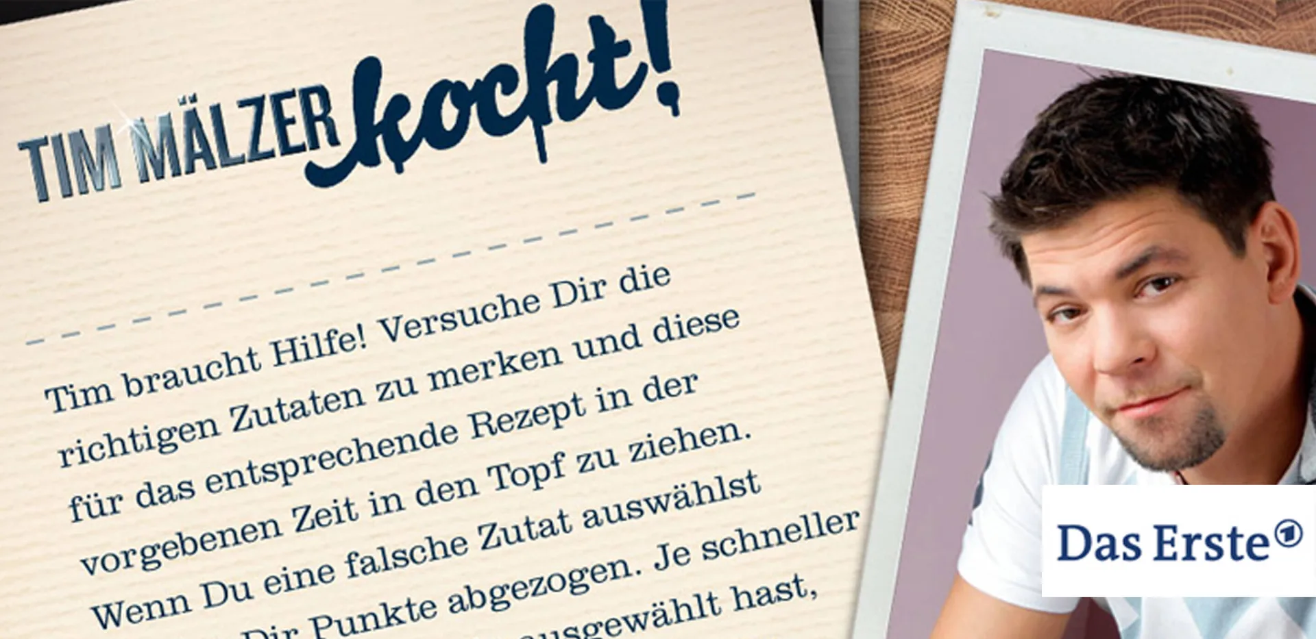 &quot;Tim Mälzer Kocht&quot;. Für die programmbegleitende Website hat Machbar ein Kochspiel entwickelt. Idee, Design, Fotos und Umsetzung von Machbar.
